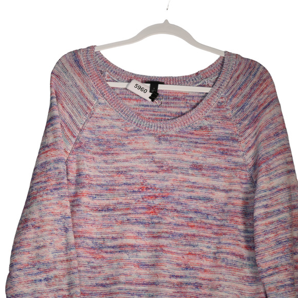 Torrid Tunic Sweater Womens 1X Pink Blue Marled Pullover Cozy Knit Plus Size - Picture 3 of 8